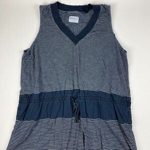 Kenneth Cole Dress Womens XL Blue Striped Sleeveless